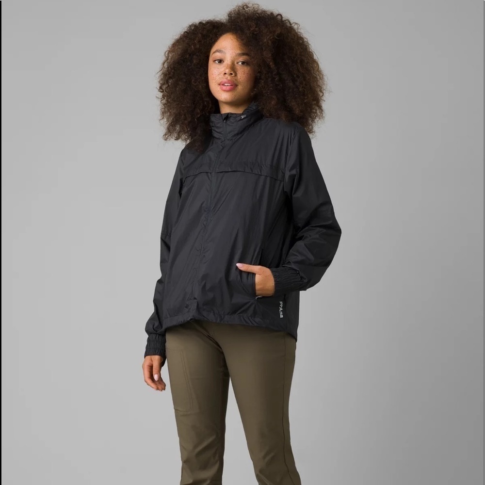 PRANA Women's Whistler Black Raincoat Jacket size Small